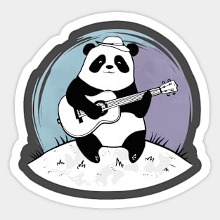 Panda vibing with Guitar Sticker